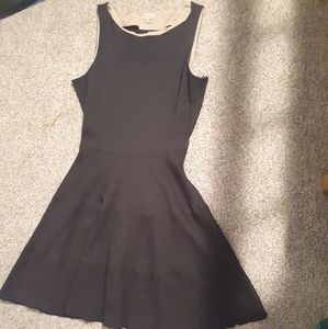 Dark grey fit and flair dress
